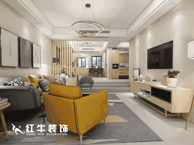 南京明月港灣105平米北歐風(fēng)格裝修  擁有獨立衣帽間與書房05效果圖_水印