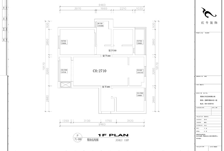 劉曉芳-保利國際社區(qū)-95㎡-現(xiàn)代風格_原始結構圖