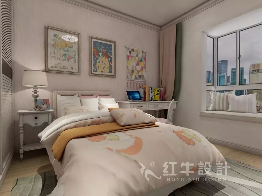 南京老房翻新--即便少掉一個衛(wèi)生間，也要單獨的衣帽間！16仇美蓉_康盛花園115㎡輕奢風(fēng)格裝修效果圖_次臥