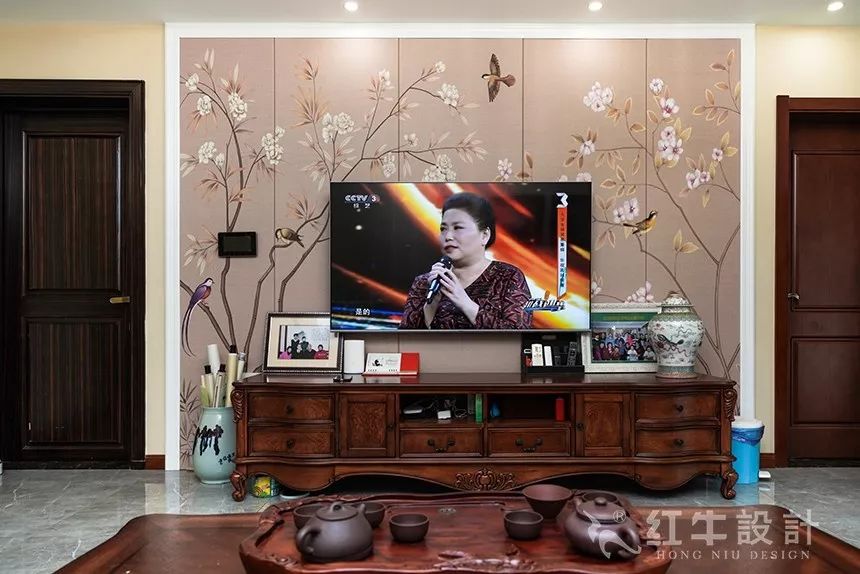 碧桂園鳳鳴苑160㎡簡美風格--喜歡深色家具的看過來05客廳效果