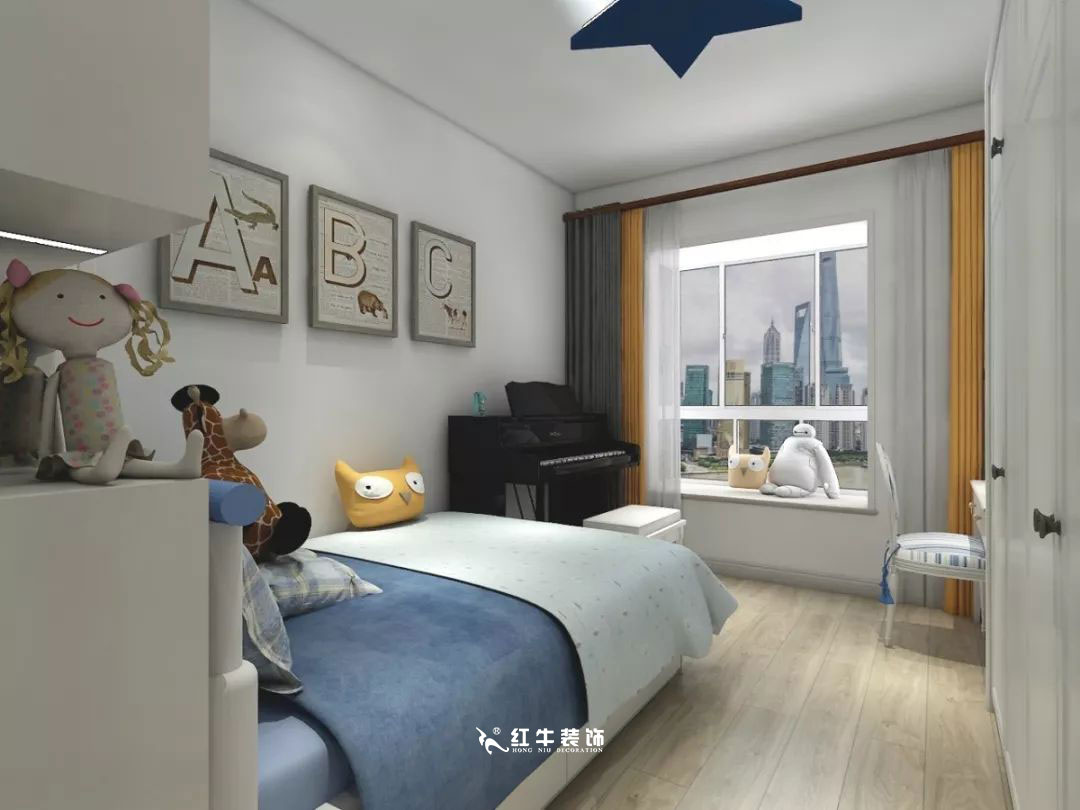 南京商苑新村120㎡現(xiàn)代簡(jiǎn)約--深淺有致的色彩搭配07兒童房設(shè)計(jì)+logo