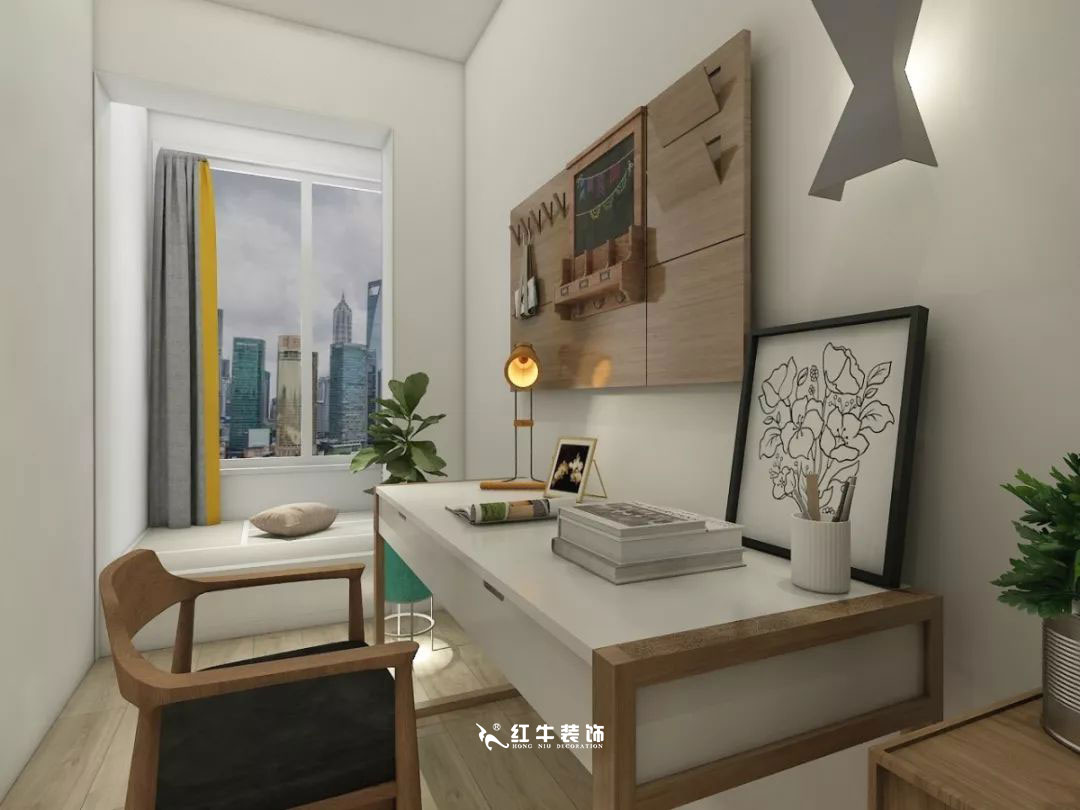 南京商苑新村120㎡現(xiàn)代簡(jiǎn)約--深淺有致的色彩搭配08書房設(shè)計(jì)+logo