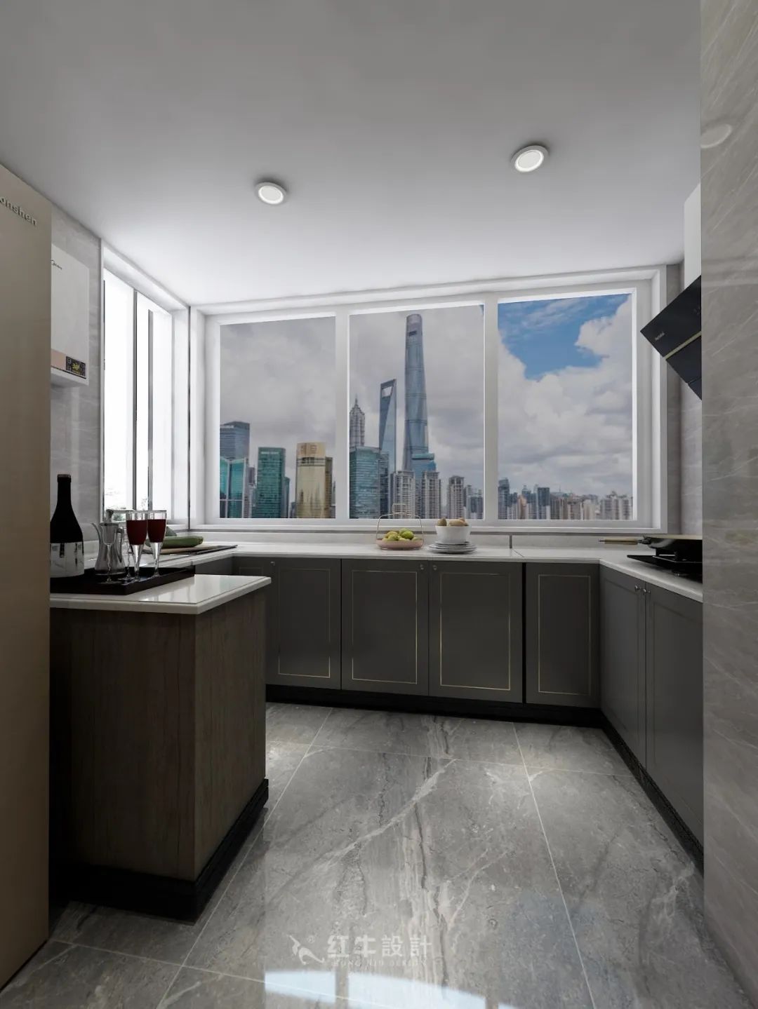 熊皓宇_同曦國際廣場140㎡輕奢風(fēng)格--改善性住房應(yīng)該這樣設(shè)計08廚房設(shè)計