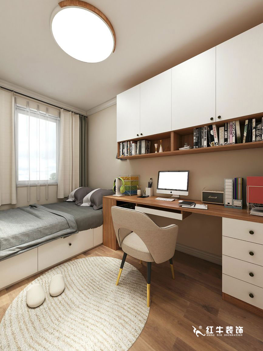 蔣琛_九條巷106㎡現(xiàn)代風(fēng)“養(yǎng)老房”裝修，給設(shè)計做減法！09書房+logo