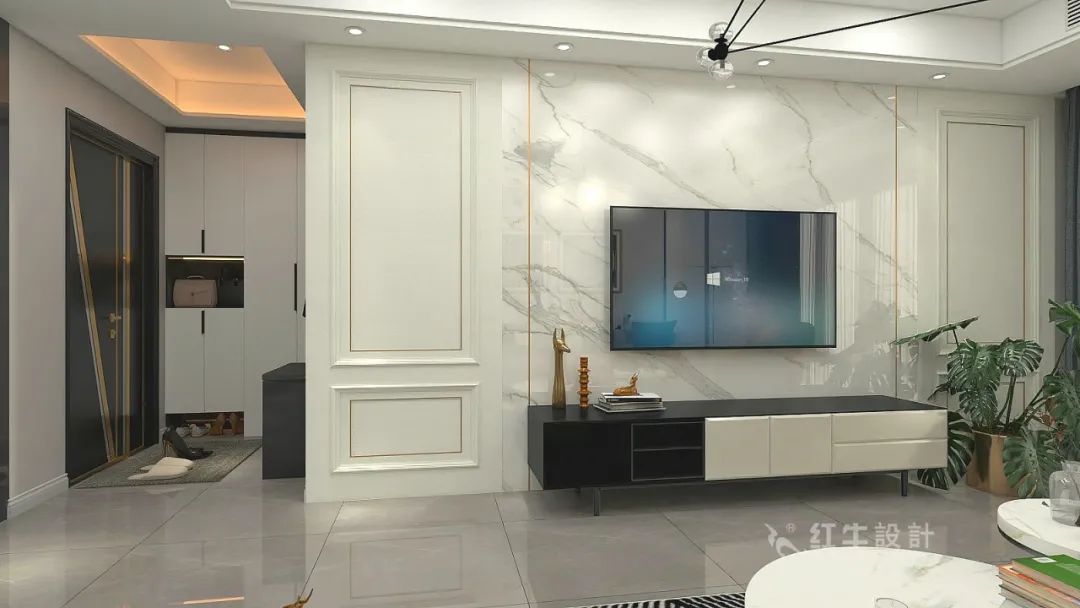 蔣琛_紅牛設計--電建洺悅府160㎡現(xiàn)代風格06效果圖欣賞_客廳