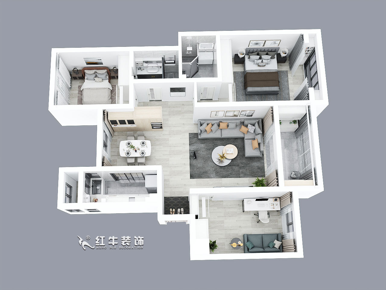 劉小勇_榮盛首府2-703-126㎡-現(xiàn)代簡(jiǎn)約風(fēng)格_鳥(niǎo)瞰圖+logo