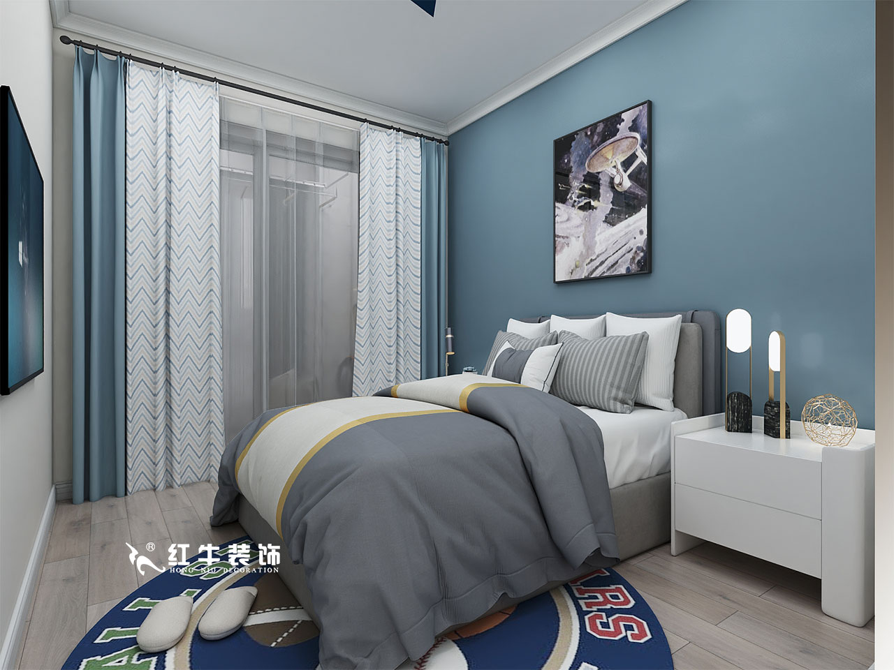 顧娟_金地都會意境118㎡現(xiàn)代風(fēng)格--弧形沙發(fā)設(shè)計，獨(dú)特有創(chuàng)意！09客臥設(shè)計