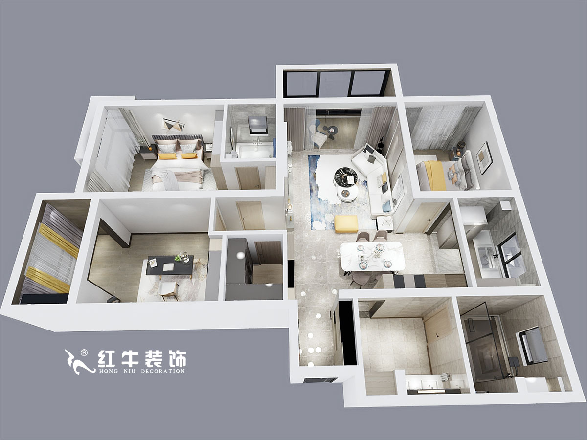 顧娟_鳳凰和熙二期2-1606-137㎡-簡約北歐風格_鳥瞰圖