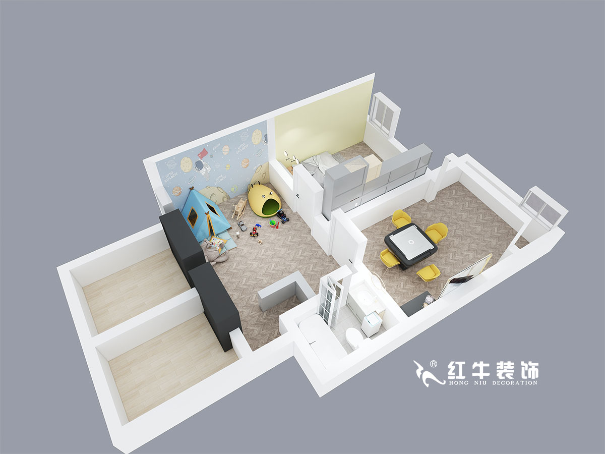 朱明琪_龍?bào)椿ㄔ?-25-701-86㎡-北歐風(fēng)格_二層鳥瞰