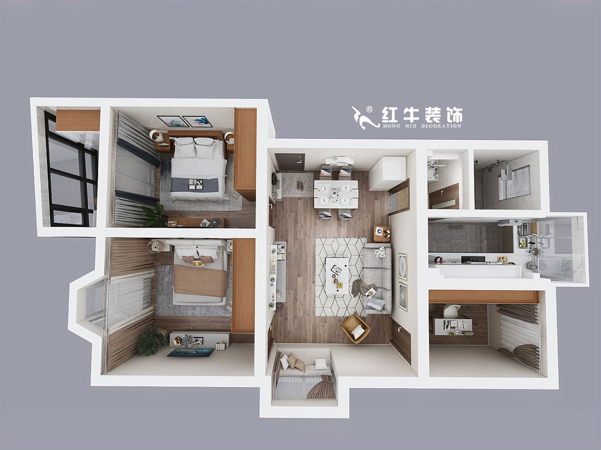 蔣琛_良辰美景14-2-401-90㎡-現(xiàn)代簡約風格_鳥瞰圖