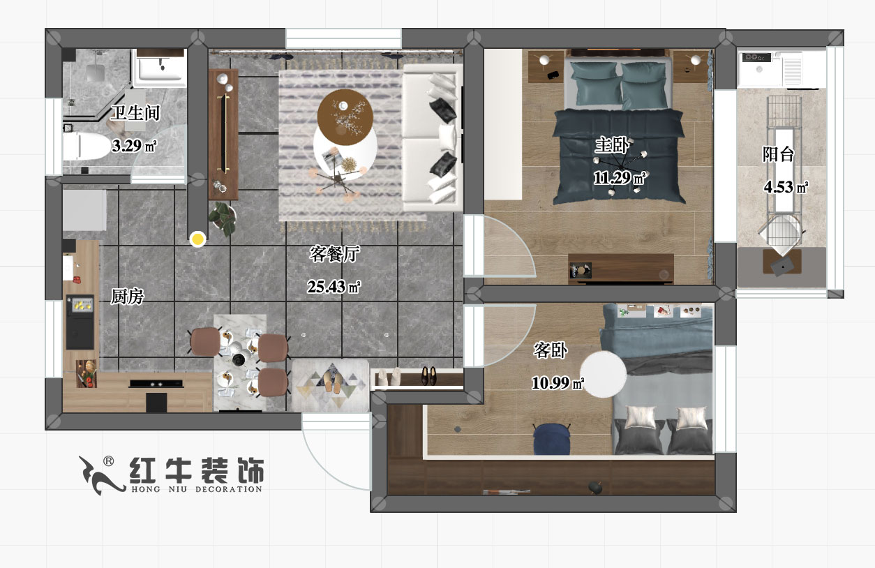 劉小勇_櫻海公寓4-601-65㎡-現(xiàn)代簡約風(fēng)格_彩平圖
