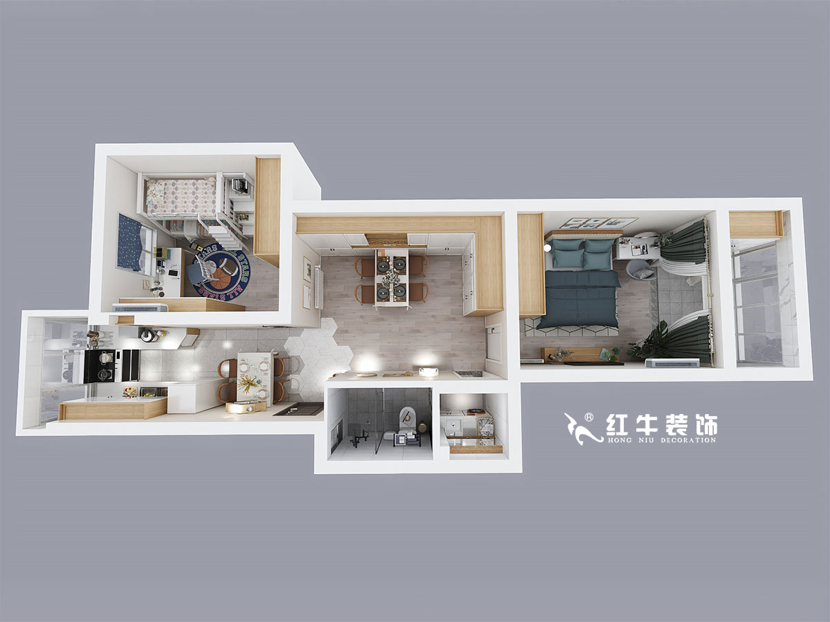 孟憲濤_寧工新寓141號502-70㎡-現(xiàn)代北歐風格_鳥瞰圖