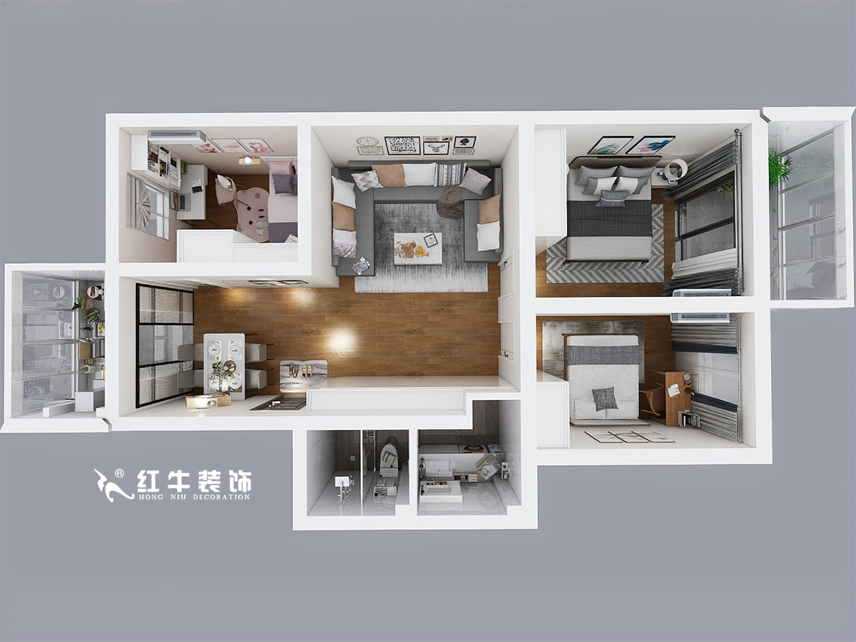 朱彥_羅廊巷2號(hào)2-2-701-90㎡-簡約風(fēng)格00鳥瞰圖