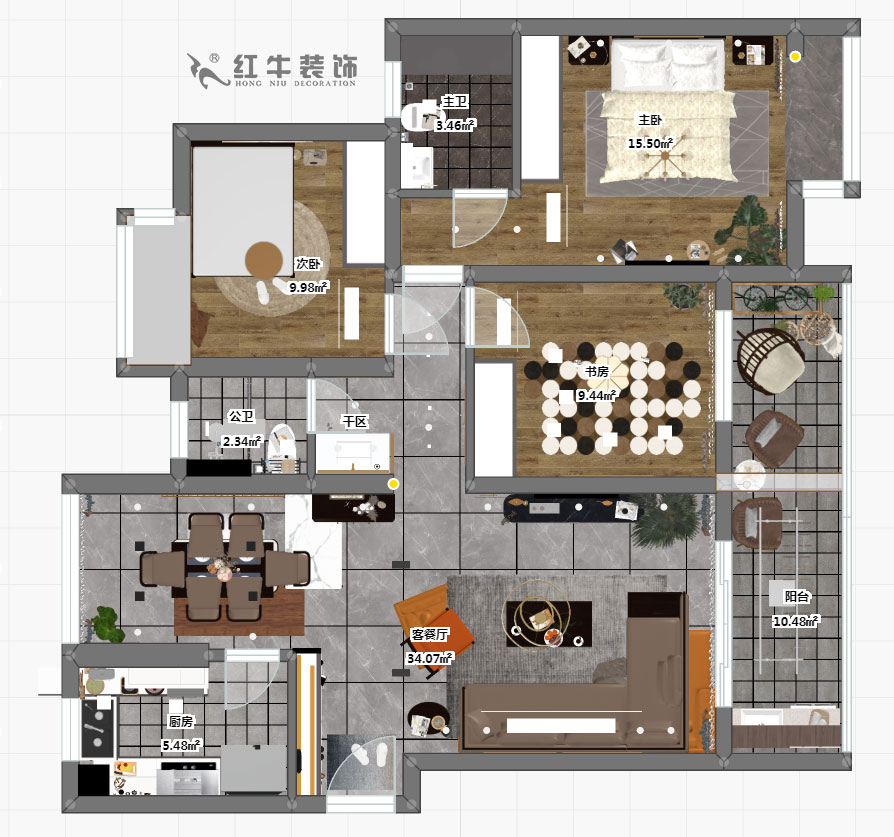 吳波_萊蒙水榭陽(yáng)光10-1-901-107㎡-現(xiàn)代輕奢風(fēng)格_3室2廳2衛(wèi)（老房裝修）_成品家￥168676_全包16