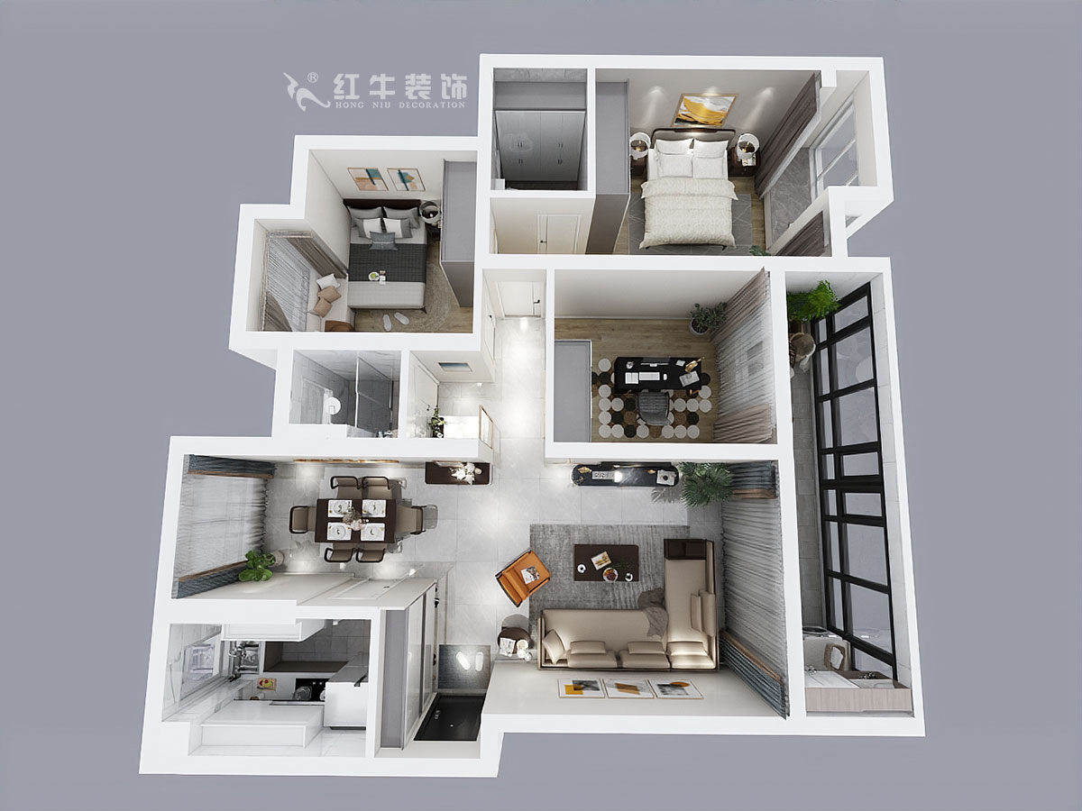 吳波_萊蒙水榭陽(yáng)光10-1-901-107㎡-現(xiàn)代輕奢風(fēng)格_3室2廳2衛(wèi)（老房裝修）_成品家￥168676_全包16