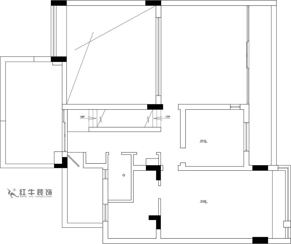 【實(shí)景案例】余瑋_棲園-200㎡-輕奢風(fēng)格_4室3廳3衛(wèi)（新房裝修）_全包35萬(wàn)00_03二樓作為休息區(qū)和工作區(qū)