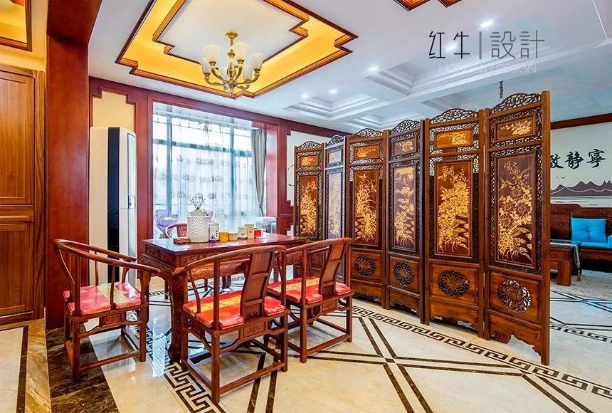 吳波_紅牛設(shè)計 · 大宅--280㎡ · 中式古典風(fēng)格 · 湯山東湖麗島03