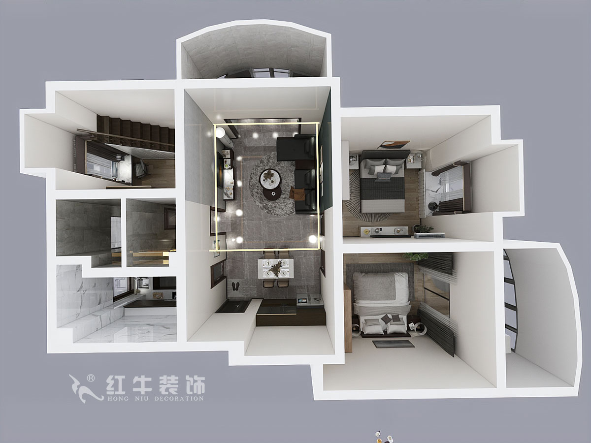 郭志成_墨香山莊25-1101-197㎡-輕奢簡(jiǎn)美風(fēng)格_5室3廳2衛(wèi)（老房裝修）_定制家￥260180_全包26萬(wàn)00_07鳥(niǎo)瞰圖1樓