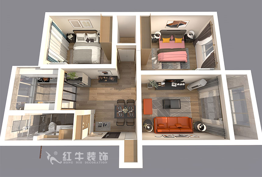 顧娟_全福小區(qū)10-201-90㎡-現(xiàn)代風(fēng)格_2室2廳1衛(wèi)（舊房裝修）_半包￥66800_全包13萬00_04鳥瞰圖