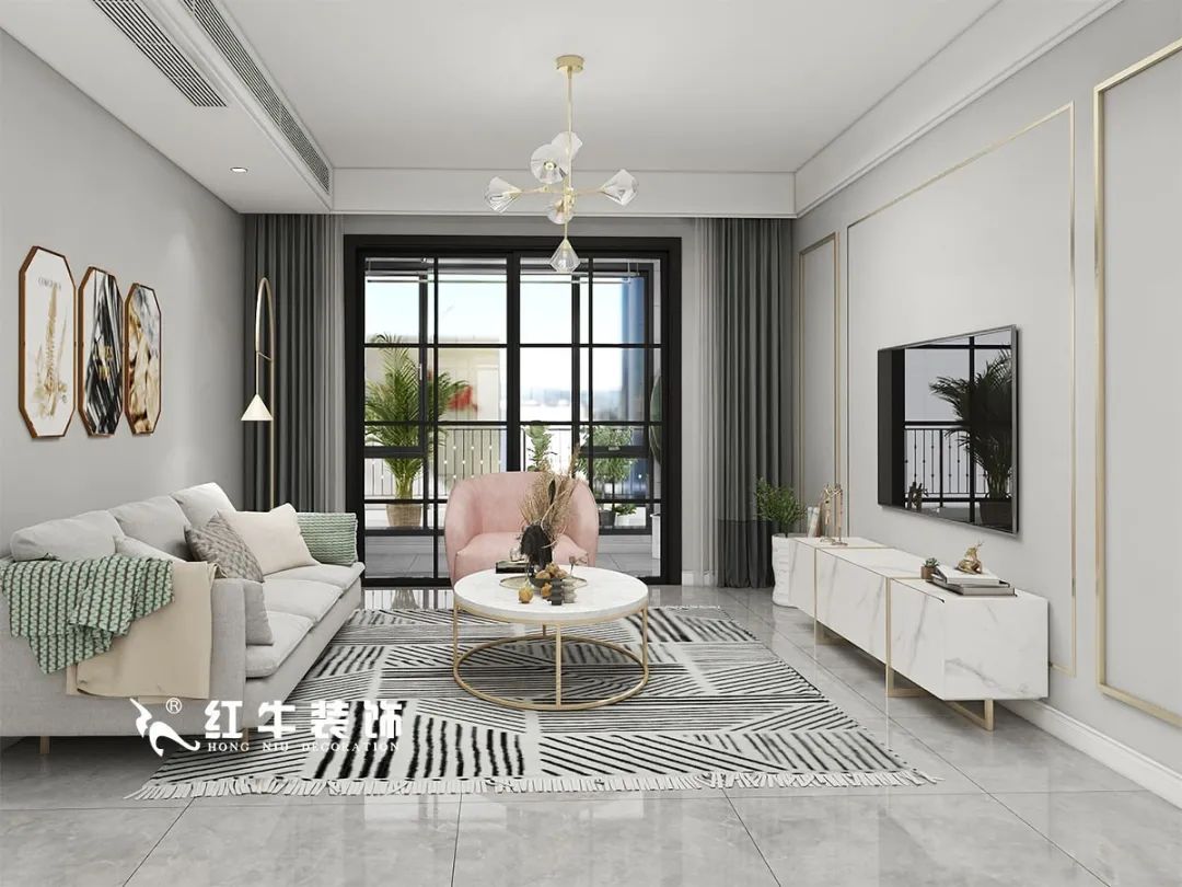 劉萍萍_仙龍灣山莊90㎡輕奢風(fēng)格｜加入一點(diǎn)金屬線條，這個(gè)家高級又溫柔！01