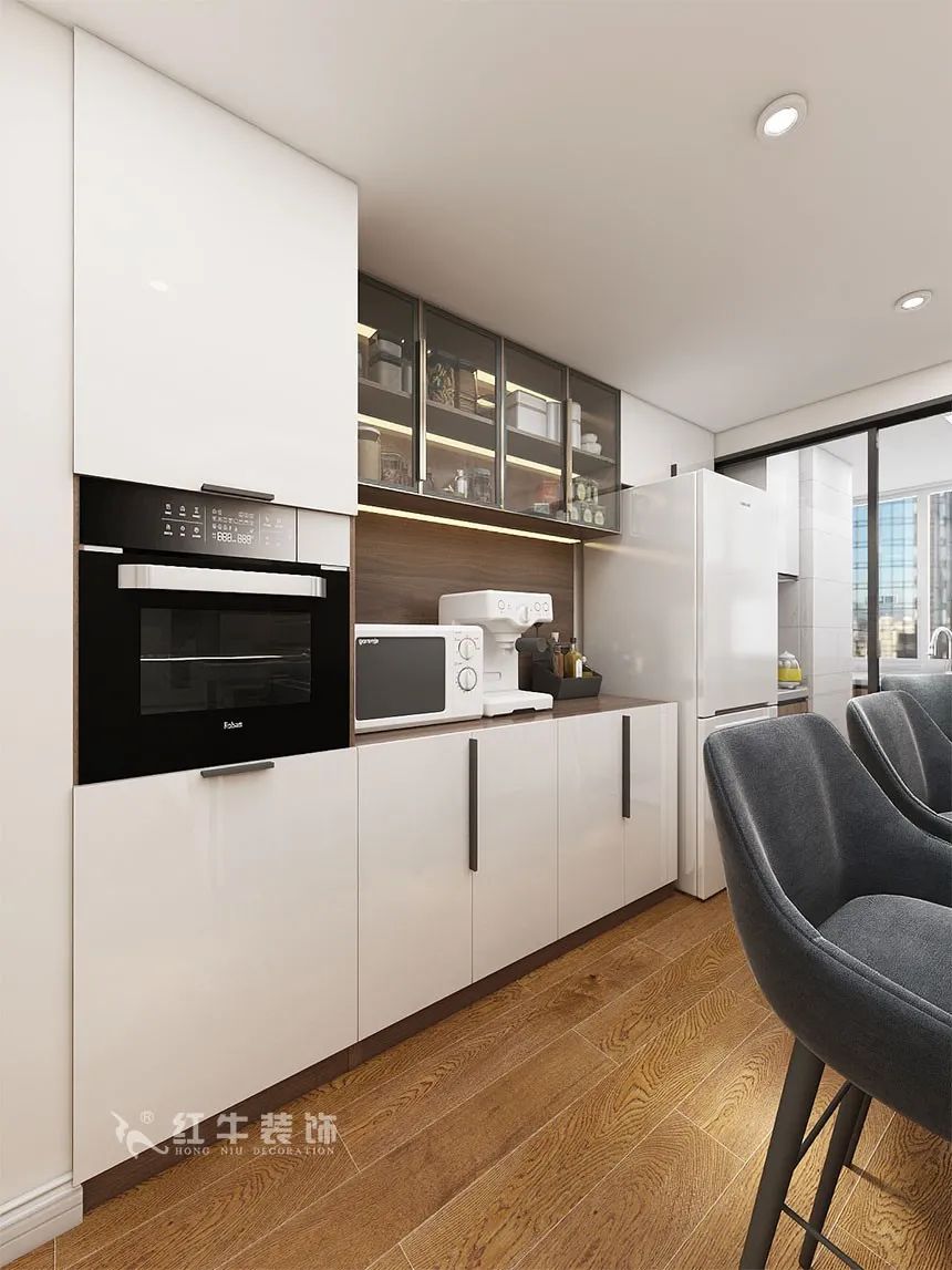 沙發(fā)不要靠墻，這樣設(shè)計(jì)才夠別致?。櫨阓東城水岸115㎡現(xiàn)代風(fēng)格_3室2廳1衛(wèi)_舊房裝修_全包17萬(wàn)）07