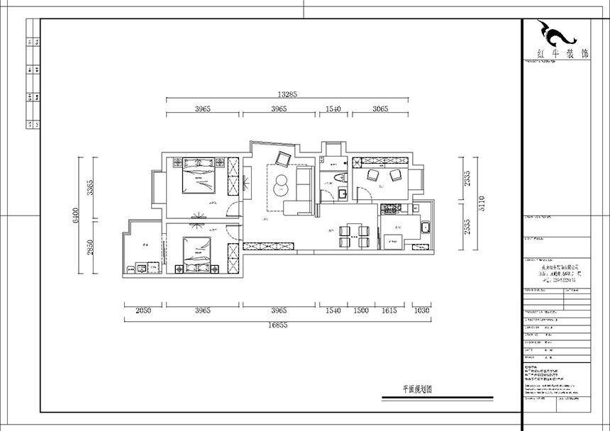 熊皓宇_東城水岸6-B-204-100㎡-現(xiàn)代簡約風(fēng)格_3室2廳1衛(wèi)（老房翻新）_成品家￥165270_全包14萬00_02平面布置圖