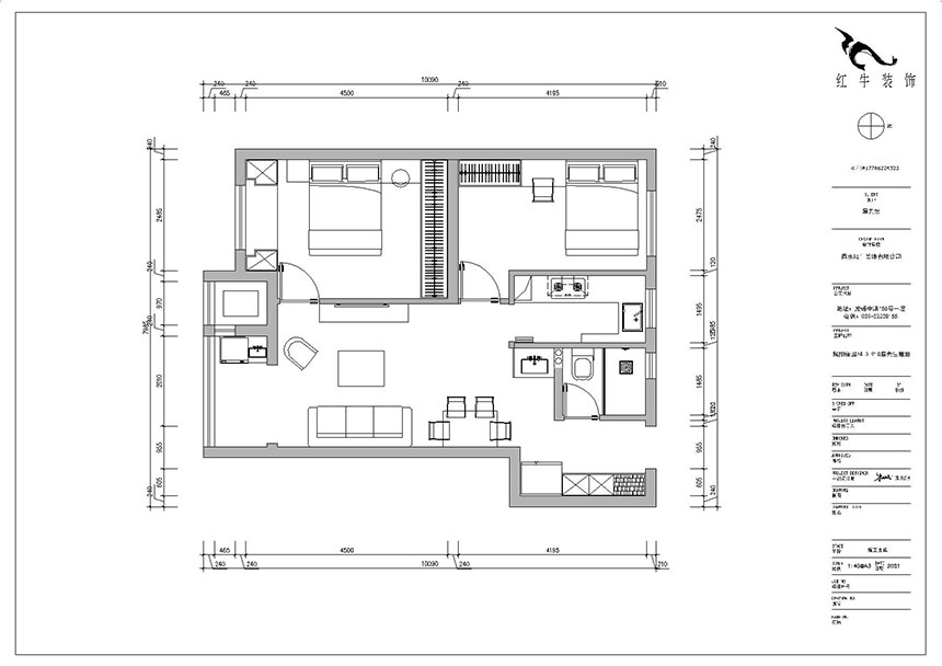 朱明琪_紫楊佳園24-3-910-87㎡-現(xiàn)代簡(jiǎn)約風(fēng)格_2室2廳1衛(wèi)（新房裝修）_成品家￥120000_全包10萬(wàn)00_02平面布置圖