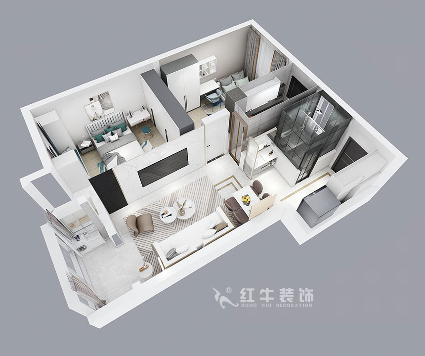 朱明琪_紫楊佳園24-3-910-87㎡-現(xiàn)代簡(jiǎn)約風(fēng)格_2室2廳1衛(wèi)（新房裝修）_成品家￥120000_全包10萬(wàn)00_04鳥(niǎo)瞰圖