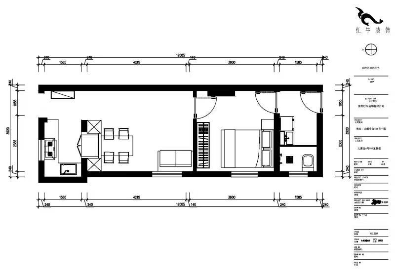 朱明琪｜文昌宮6-101-45㎡-現(xiàn)代簡約風(fēng)格｜1室1廳1衛(wèi)｜老房裝修｜定制家￥84206｜全包9萬｜00_02平面布置圖