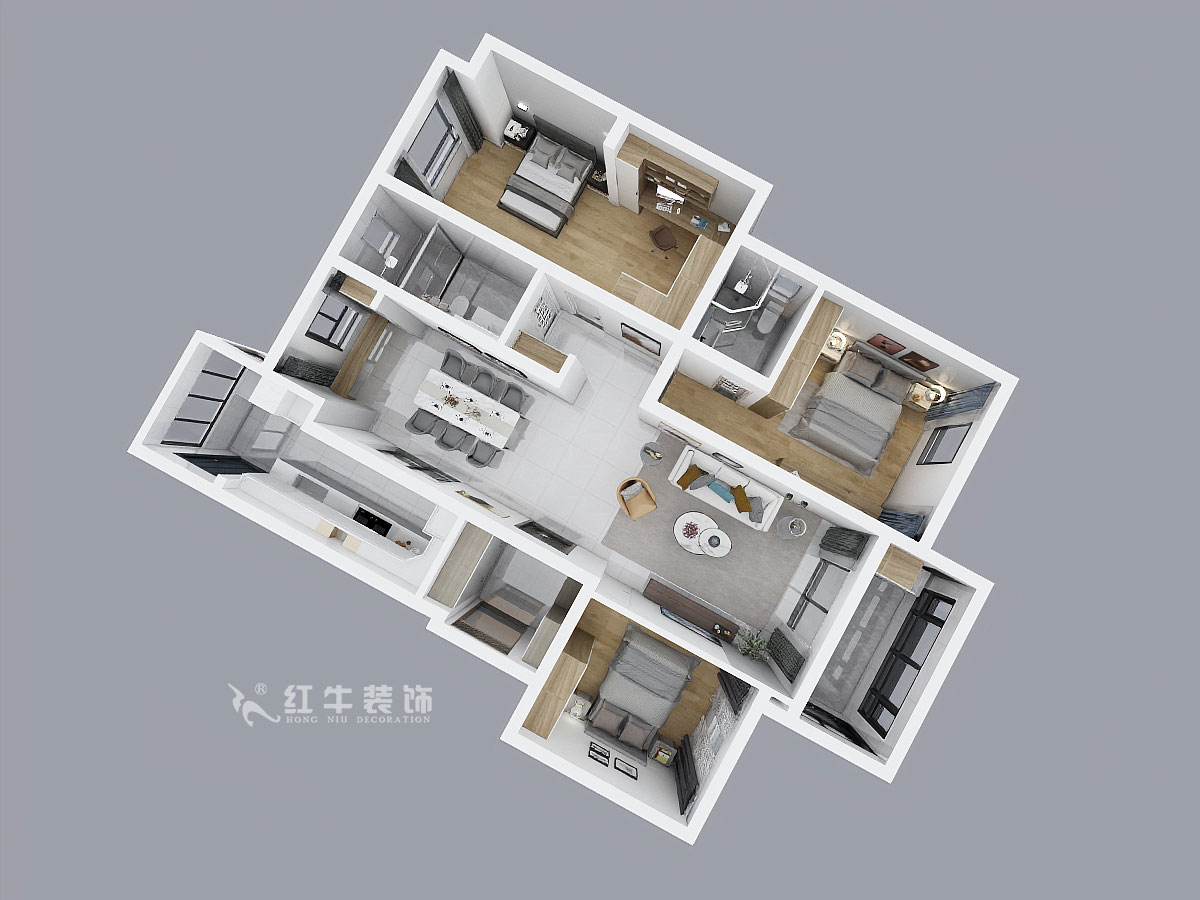 陸利民｜高科榮域6-1103-133㎡-現(xiàn)代風格｜3室2廳2衛(wèi)｜新房裝修｜成品家￥216000｜全包21