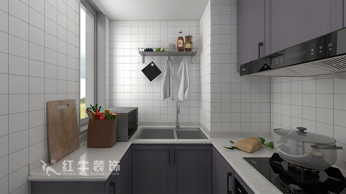 朱明琪｜御道嘉庭8-110-82㎡-現(xiàn)代簡約風格｜2室2廳1衛(wèi)｜新房裝修｜定制家￥123516｜全包12萬｜03廚房