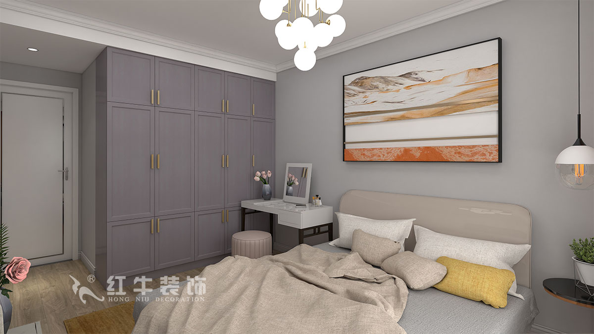 朱明琪｜御道嘉庭8-110-82㎡-現(xiàn)代簡約風格｜2室2廳1衛(wèi)｜新房裝修｜定制家￥123516｜全包12萬｜04主臥