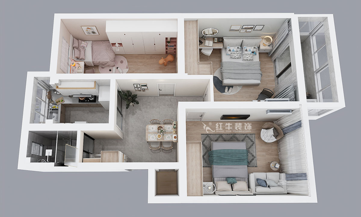 劉曉芳｜小火瓦巷45號(hào)1-501-84㎡-現(xiàn)代風(fēng)格｜3室2廳1衛(wèi)｜老房裝修｜定制家￥127000｜全包12