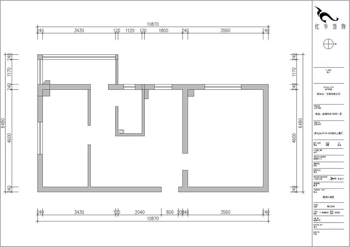 【實(shí)景案例】朱明琪｜銅坊苑10-34-603-55㎡-現(xiàn)代簡約風(fēng)格｜2室2廳1衛(wèi)｜老房裝修｜定制家￥89200｜全包10萬｜00_01原始結(jié)構(gòu)圖