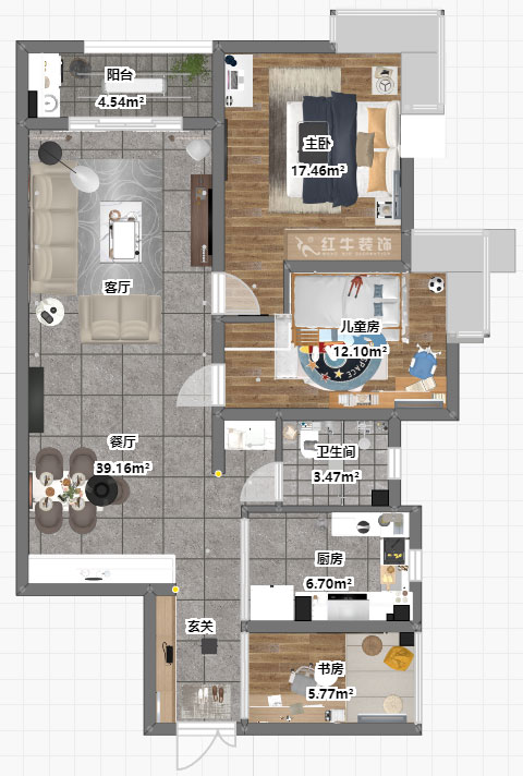 魏明花｜翠屏國際廣場苑10-2-608-100㎡-現(xiàn)代簡約風(fēng)格｜3室2廳2衛(wèi)｜二手房裝修｜定制家￥127500｜全包12