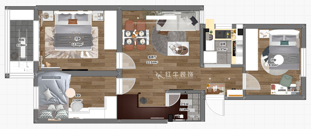 劉萍萍｜華陽家園華彩苑47號(hào)702室-78㎡-簡約風(fēng)格｜3室2廳1衛(wèi)｜老房裝修｜定制家￥111517｜全包11