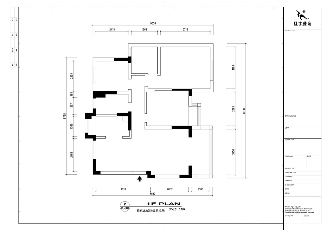 【實景案例】魏明花｜銀億東城-95㎡-極簡主義風(fēng)格｜3室2廳1衛(wèi)｜老精裝修改造｜定制家｜全包14萬｜00_01銀億東城19街區(qū)建筑原況圖