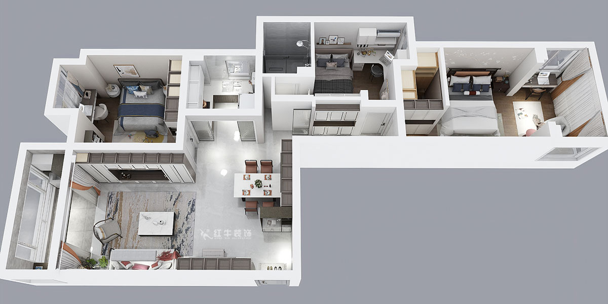 顧娟｜御道嘉庭6-205-107㎡-中式風格｜3室2廳1衛(wèi)｜新房裝修｜定制家｜全包14