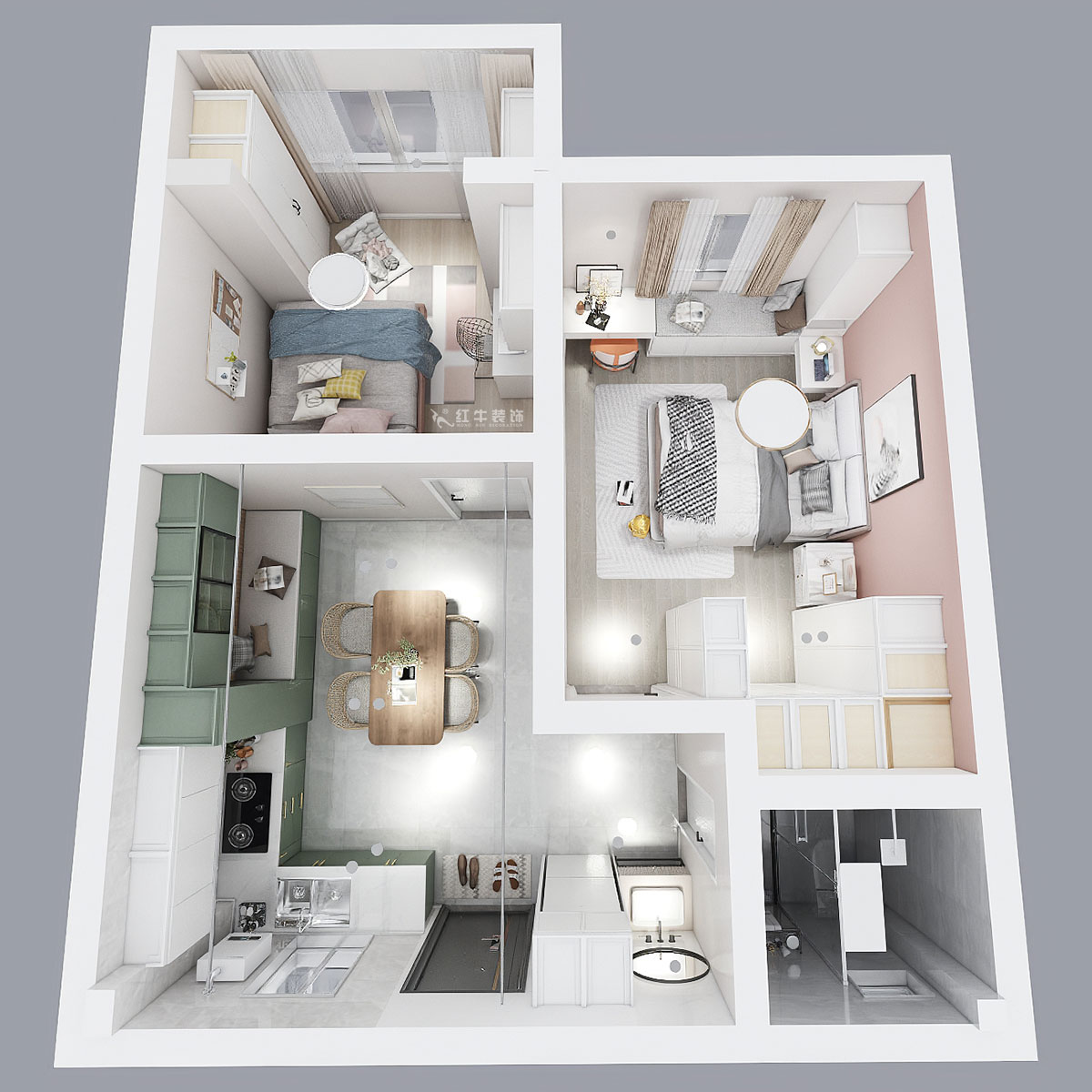 顧娟｜琵琶小區(qū)長(zhǎng)生祠2-602-60㎡-現(xiàn)代簡(jiǎn)約風(fēng)格｜2室2廳1衛(wèi)｜舊房裝修｜定制家｜全包10