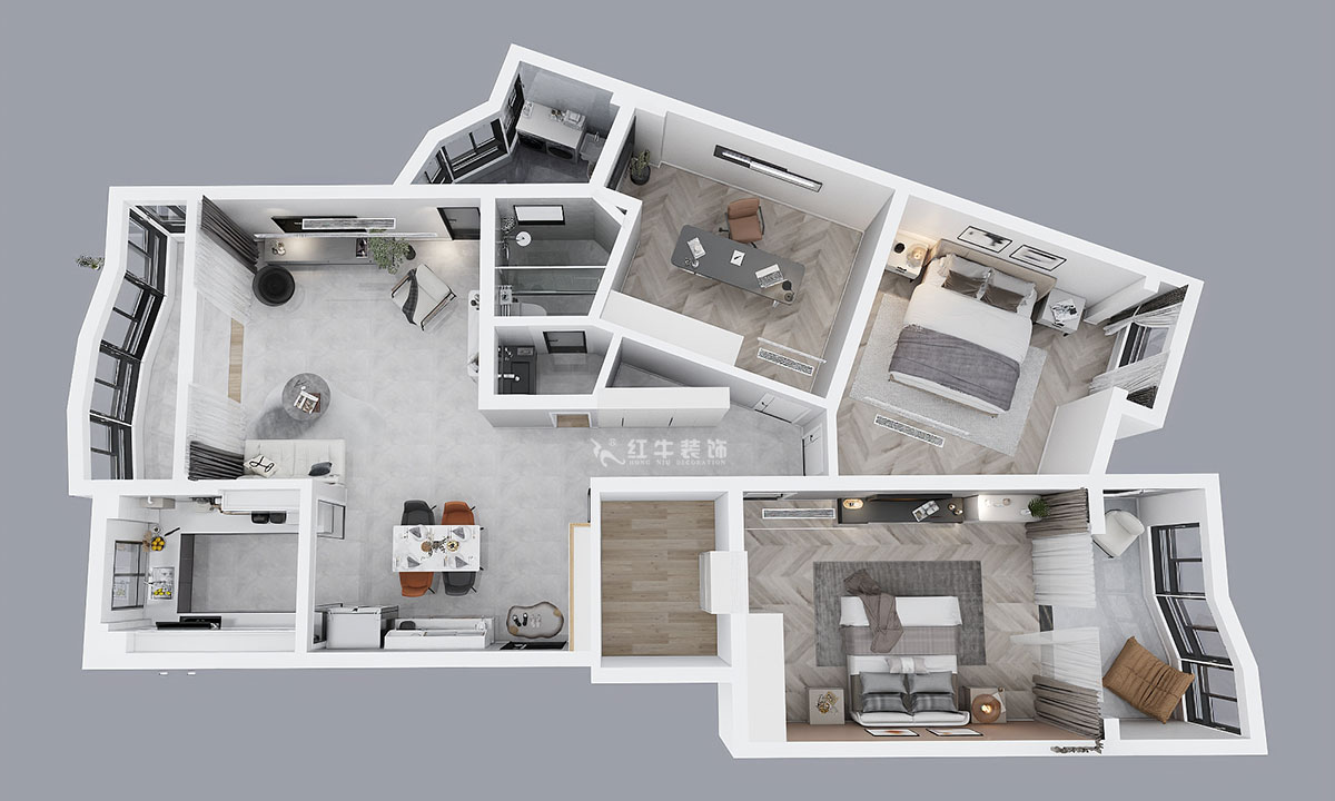 顧娟｜圣淘沙花城5-3-905-135㎡-現(xiàn)代風格｜3室2廳1衛(wèi)｜老房裝修｜定制家｜全包19