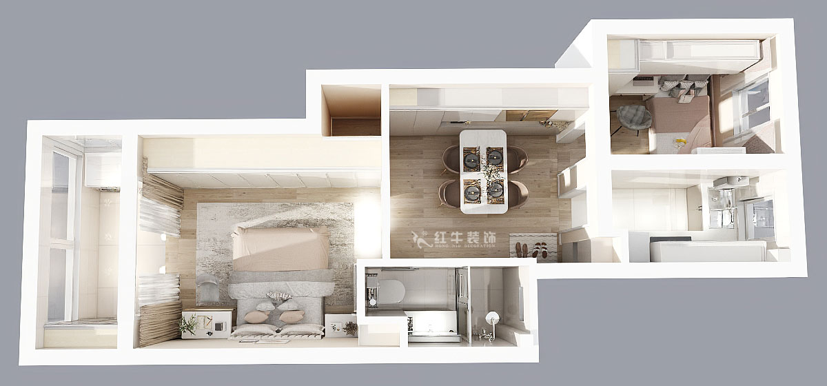 顧娟｜御河新村10-505-60㎡-現(xiàn)代簡約風(fēng)格｜2室2廳1衛(wèi)｜舊房裝修｜定制家｜全包11