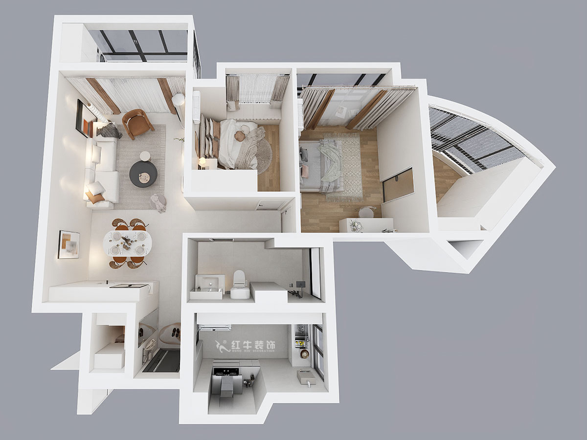 劉萍萍｜星雨華府26-1803-94㎡-簡約風格｜3室2廳1衛(wèi)｜老房裝修｜定制家｜全包12