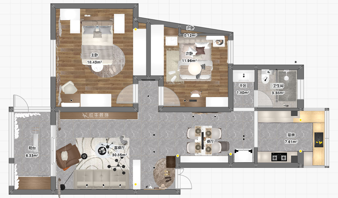 劉小勇｜美河園1-2-102-90㎡-現(xiàn)代簡約風(fēng)格｜2室2廳1衛(wèi)｜新房裝修｜定制家｜全包13