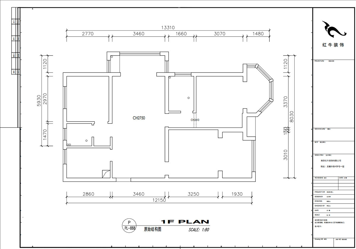 劉小勇｜中南世紀(jì)雅苑一期8-501-115㎡-現(xiàn)代簡約風(fēng)格｜3室2廳1衛(wèi)｜新房裝修｜定制家｜全包16萬｜00_01原始結(jié)構(gòu)圖
