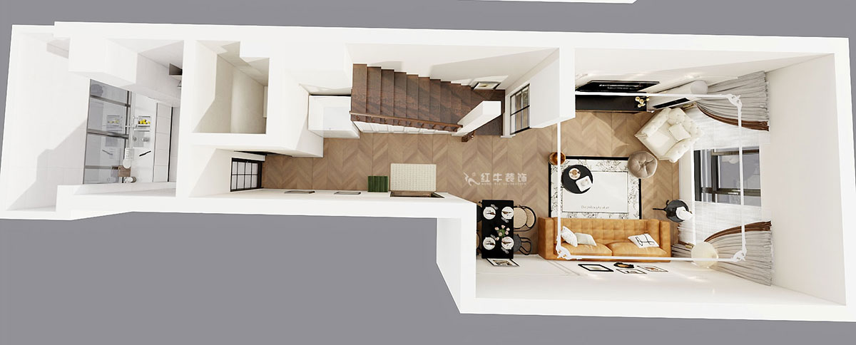 吳波｜翠屏國(guó)際香樟苑-7-404-124㎡-現(xiàn)代風(fēng)格｜3室2廳2衛(wèi)｜二手房裝修｜定制家｜全包17萬(wàn)｜00_07一層鳥瞰圖