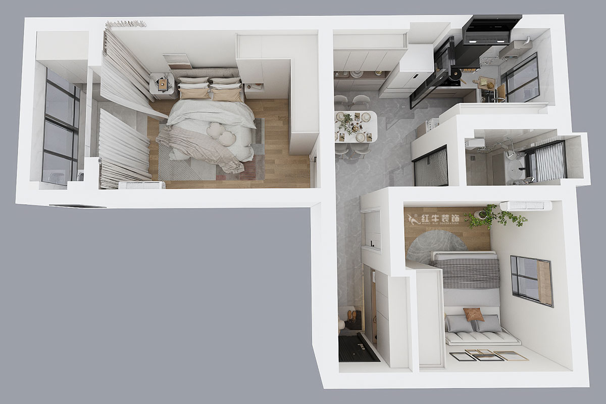 朱明琪｜碑亭巷139號(hào)2-503-57㎡-現(xiàn)代風(fēng)格｜2室1廳1衛(wèi)｜老房改造｜定制家｜全包12萬(wàn)｜00_04鳥(niǎo)瞰圖