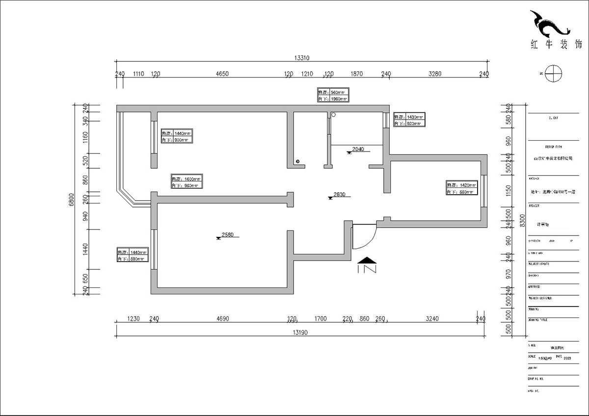 朱明琪｜評事街137號3-402-71㎡-原木風(fēng)格｜3室2廳1衛(wèi)｜老房改造｜定制家｜全包11萬｜00_01原始結(jié)構(gòu)圖