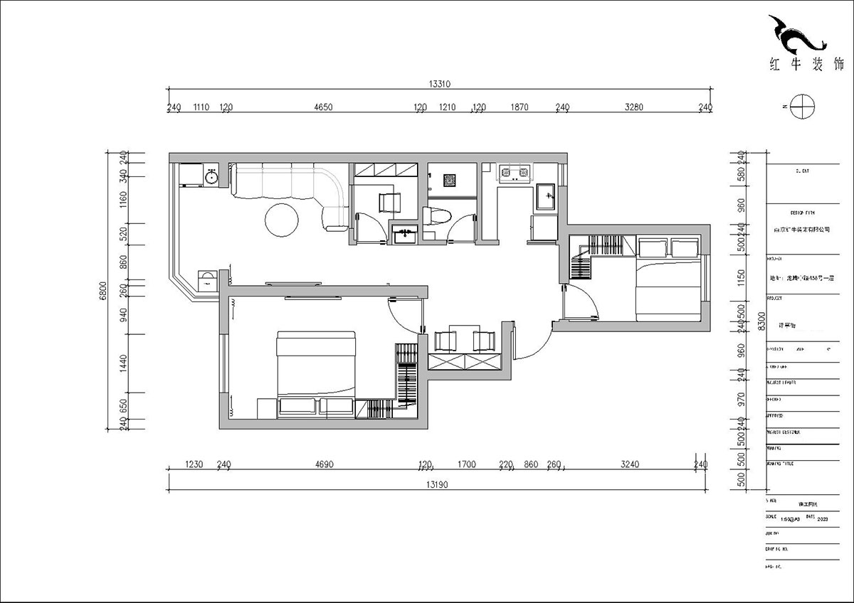 朱明琪｜評事街137號3-402-71㎡-原木風(fēng)格｜3室2廳1衛(wèi)｜老房改造｜定制家｜全包11萬｜00_02平面布置圖