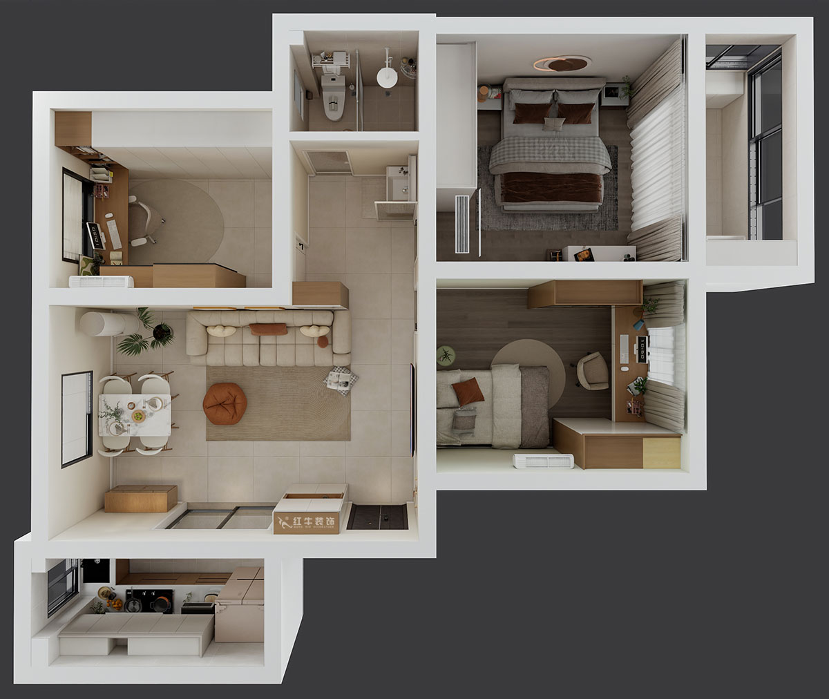 賈庭｜寧康苑24-301-78㎡-現(xiàn)代風格｜3室1廳1廚1衛(wèi)｜老房裝修｜定制家｜全包11