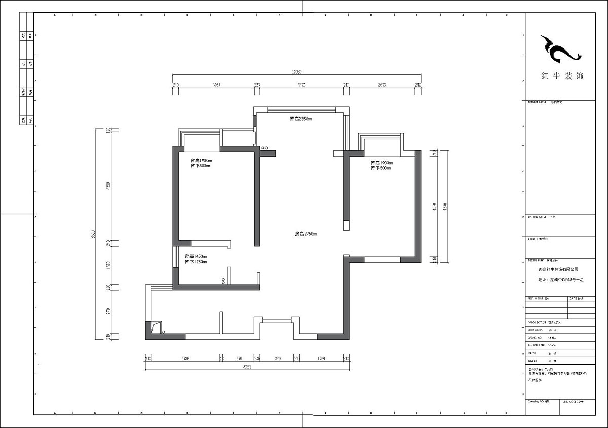 劉曉芳｜濱江雅園11-2803-87㎡-北歐風格｜2室2廳1衛(wèi)｜新房裝修｜定制家｜全包14萬｜00_01原始結構圖